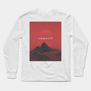 Deep Red Outrun retrowave Long Sleeve T-Shirt